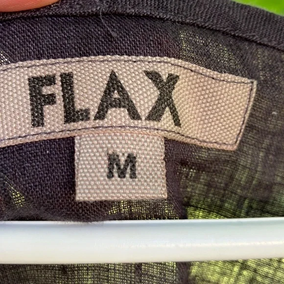 Flax Charcoal Gray Linen Too Hi-Li Hem Size Medium EUC - Picture 3 of 7